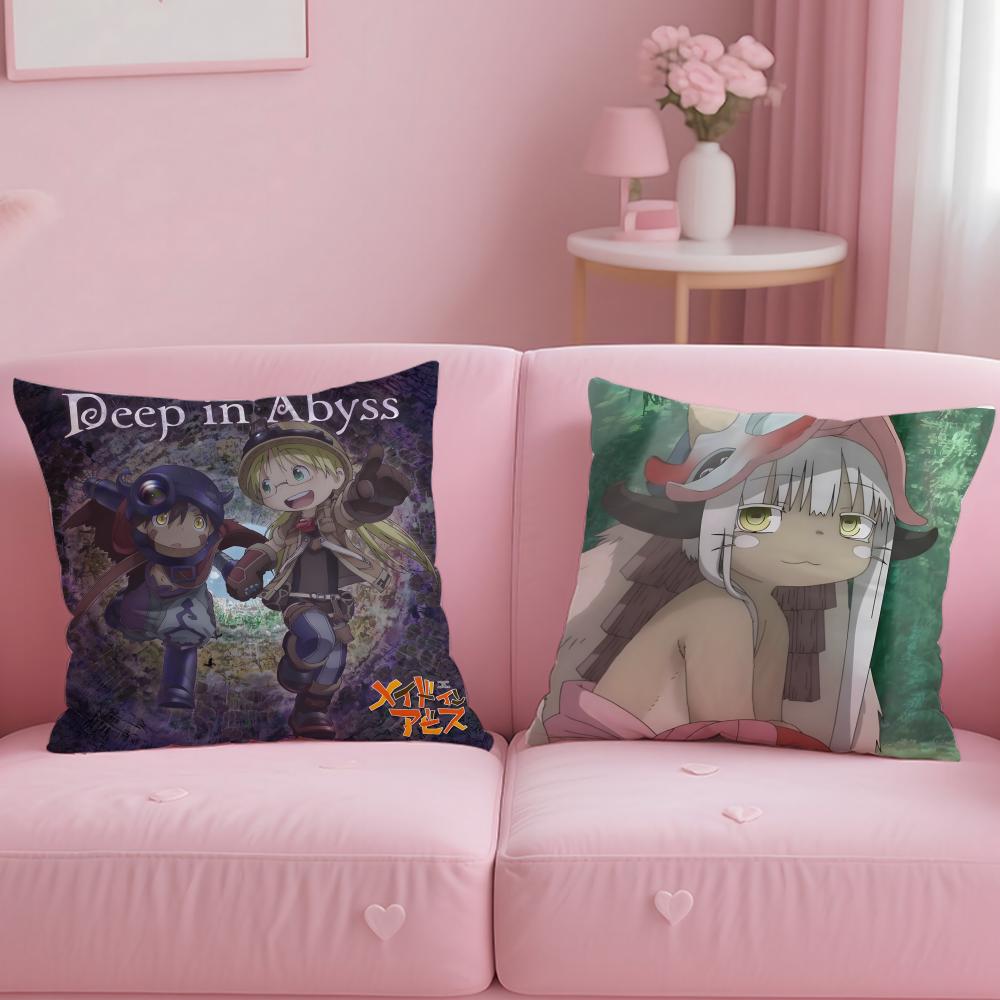 adventure anime Made in Abyss Cushion Cover Soft EasyWash Pillow Case Versatile for Couch Bed Travel and Office