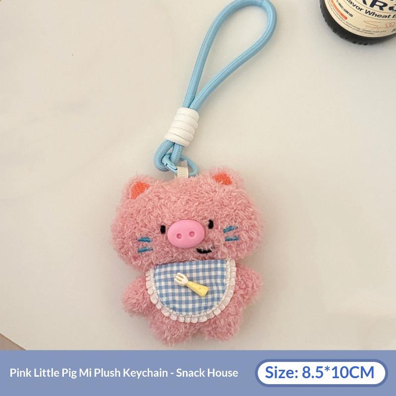 Cartoon Plush Pig Dog Animal Plush Keyring Kawaii Doll Backpack Pendant Cute  Key Hanging Decoration Accessories Gift