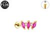 Elegant Titanium Alloy Zirconia Stud Earrings - Versatile Internal Thread for Ear Cartilage & Lip Piercings