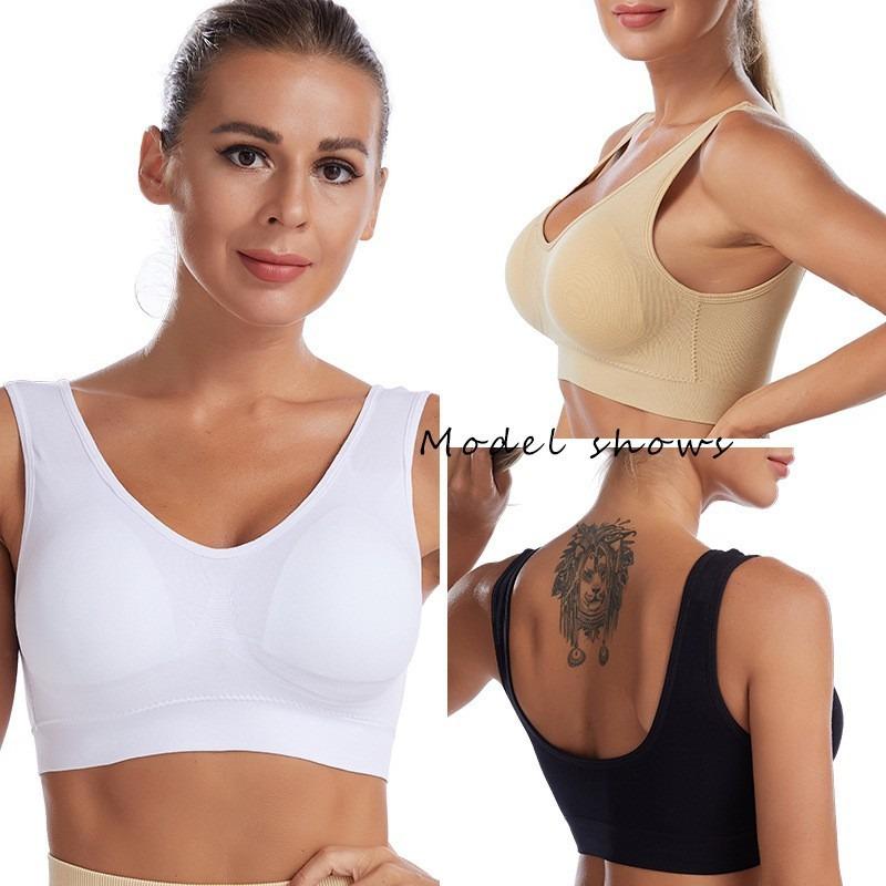 Plus Size Sports Bra Wireless Seamless Padded Yoga Running Underwear