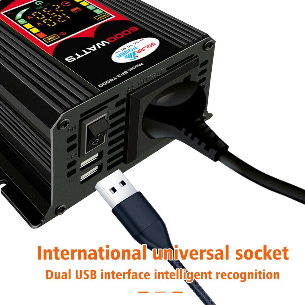 Pure Sine Wave Inverter B Model 12V To 110V/220V Vehicle Inverter 50/60HZ Power Converter Car Transformer With LED Display