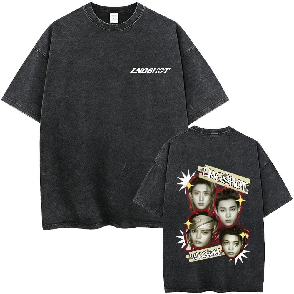 Washed Vintage Lngshot Cartoon Graphic T Shirt SHOT CALLERS Album 2026 Tshirts Men Women Kpop Fashion Trend Tshirt Streetwear