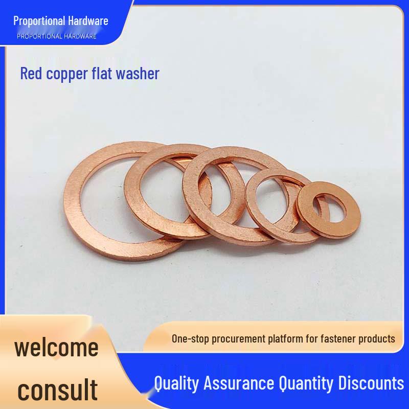Annealed Red Copper Gasket Washer Pad for Sealing Fastener, M4-M34