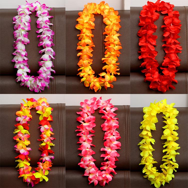 100CM Thickened Hawaiian Hula Dance Lei Necklace for Performance or Evening Party