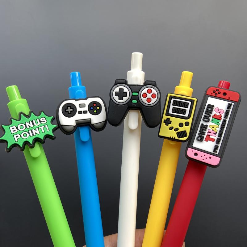 6/12 pcs Vibrant Game-Themed Gel Pens,Retractable Ballpoint Pens Designed Specifically for Gamers, Suitable for Parties, Office Supplies