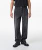 Crease Washed Loose Straight Denim Pants [Washed Black]