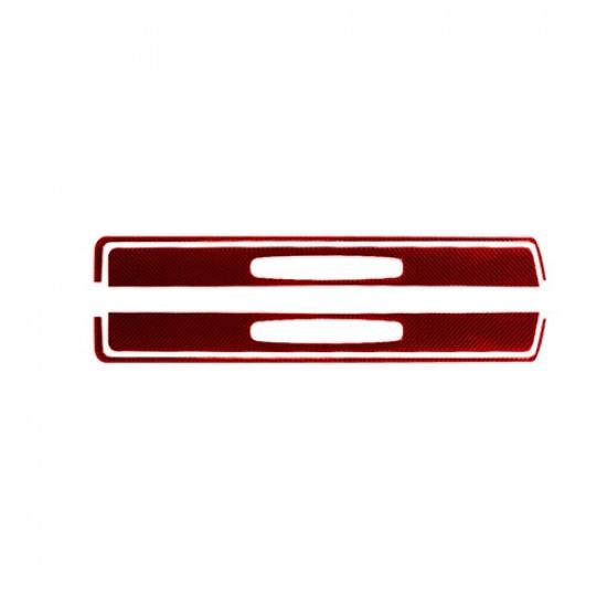 2Pcs Red Carbon Fiber Door Sill Accent Cover Trim For Porsche 718 Boxster Cayman