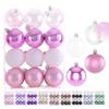 24pcs Electroplated Christmas Balls Plastic Christmas Spheres Pendant Xmas Tree Bauble Ball  Props