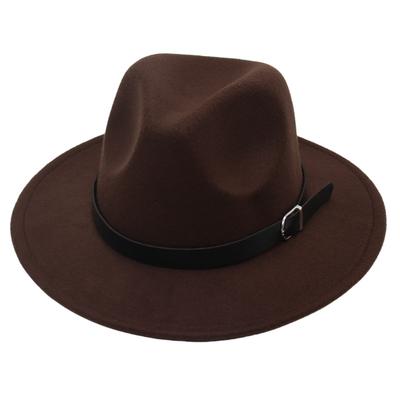 Children'S Elegant Top Hat, Belt Buckle, American Felt Hat, Parent-Child Outdoor Woolen Hat, Big Brim Jazz Hat, Men And Women