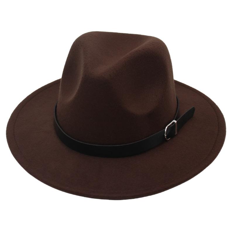 Elegante Zylinderhüte für Kinder, Gürtelschnalle, Amerikanischer Filzhut, Wollhut für Eltern und Kinder im Freien, Jazzhut mit breiter Krempe, Für Männer und Frauen