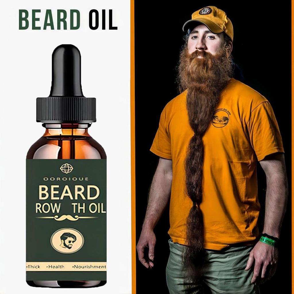 Fast Beard Growth Oil Beard Oil for Men Caffeine Natural Beard Growth Serum Promote Hair Regrowth Professional Brazilian Keratin