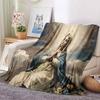75x100cm Virgin Mary Mother of Christian Faith Jesus Stitch Printed Blanket, Suitable For Bed, Bedroom, Sofa, Picnic, For Gifts