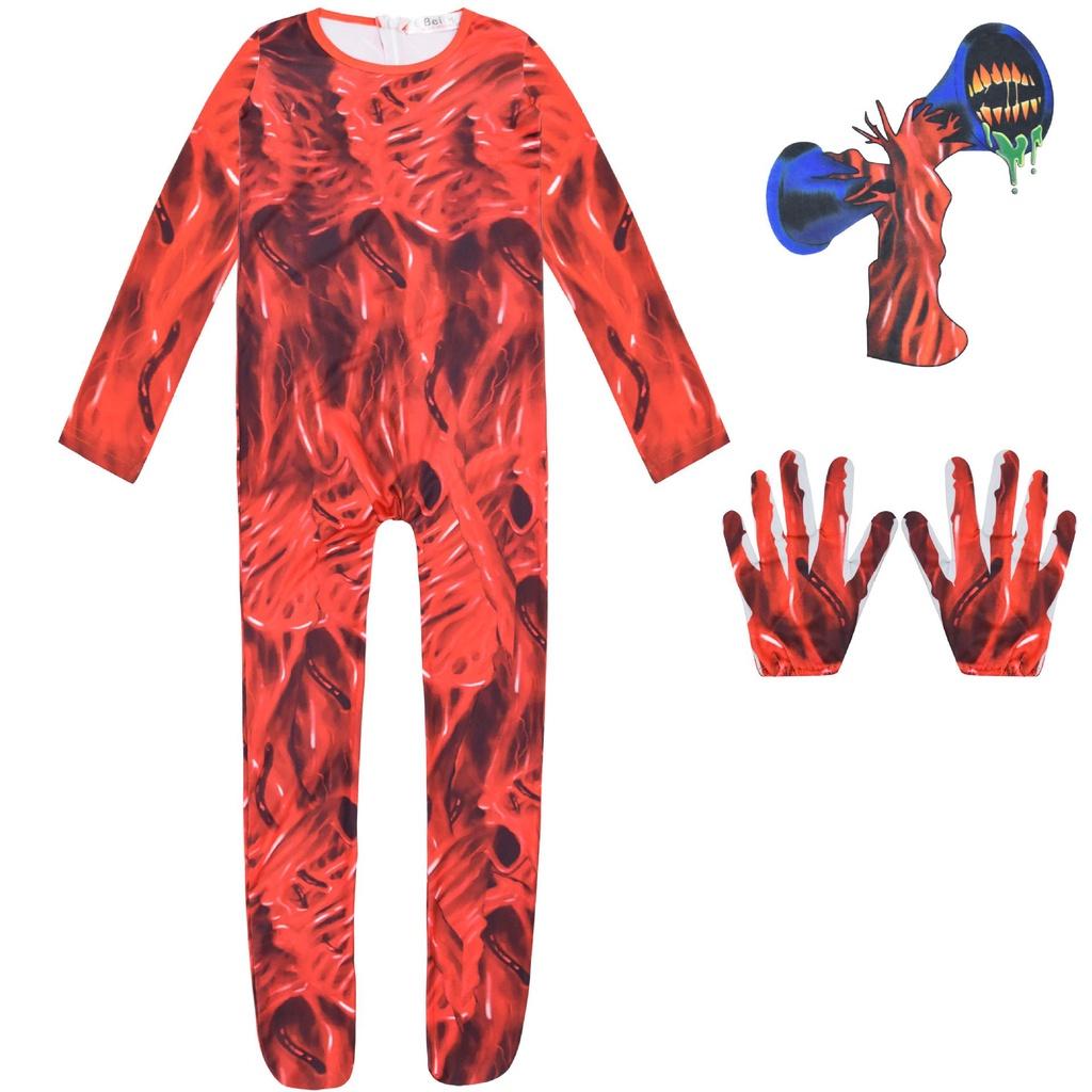 Halloween Head Siren Horror Outfit Medium Cosplay Costume Jumpsuitmask Gloves