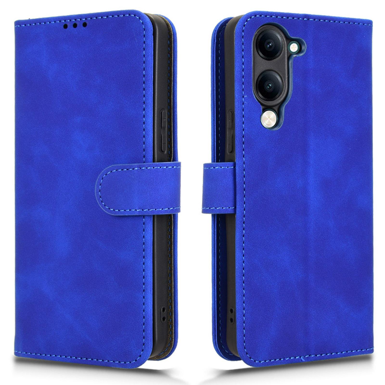 

Для vivo Y04 4G Шкіряний чохол з ефектом шкіри, протиударний, гаманець, відкидна кришка для телефону Blue