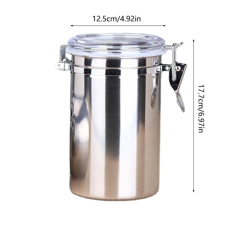 Multifunctional Steel Canister Set Steel Kitchen Storage Container Food Storage Sealed Canister with Clear Lid
