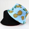 New double-sided pineapple bucket hat trendy fruit pot hat seaside surfing sun hat
