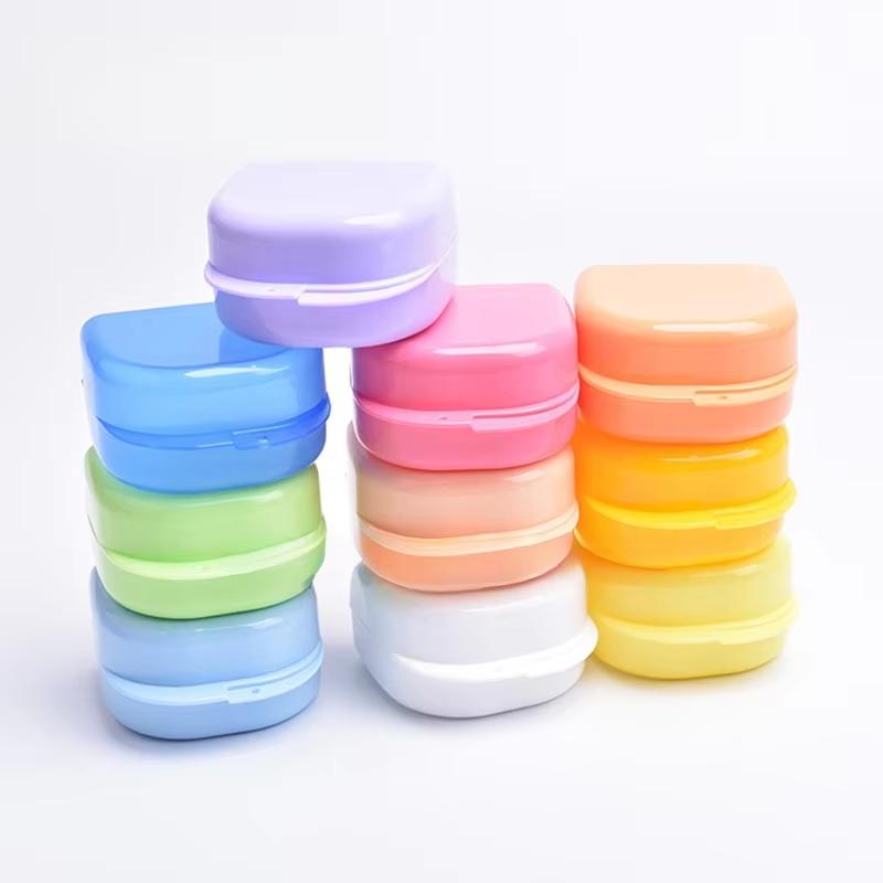 1/2/3pcs Denture Storage Box with Vent Holes Dental Orthodontic Retainer Case Guard Case Teeth Container for False Teeth