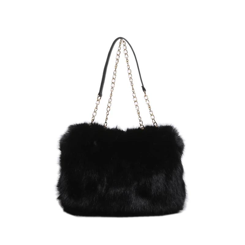 Autumn and Winter Fashi Ccise Underarm Bag Casual Cute Plush Temperament Shoulder Bag 2026 New Solid Sweet Women's Tote Bags