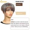 Short Hair Toppers for Women with Thinning Hair Large Full Coverage with 3 Clips Hair Pieces Wispy Bangs(Brown Highlight Blonde) Dark Brown Highlight