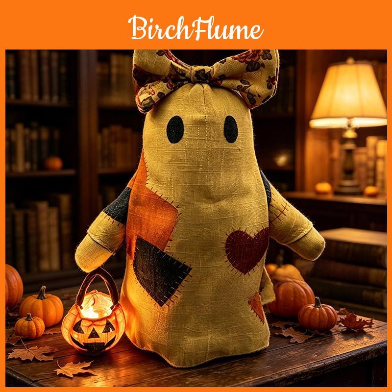 Halloween Decor Pumpkin Ghost Plush Figure With Pp Cotton Filling For Spooky Home Display