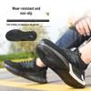 Honggu Men's Summer Breathable Steel Toe Safety Shoes