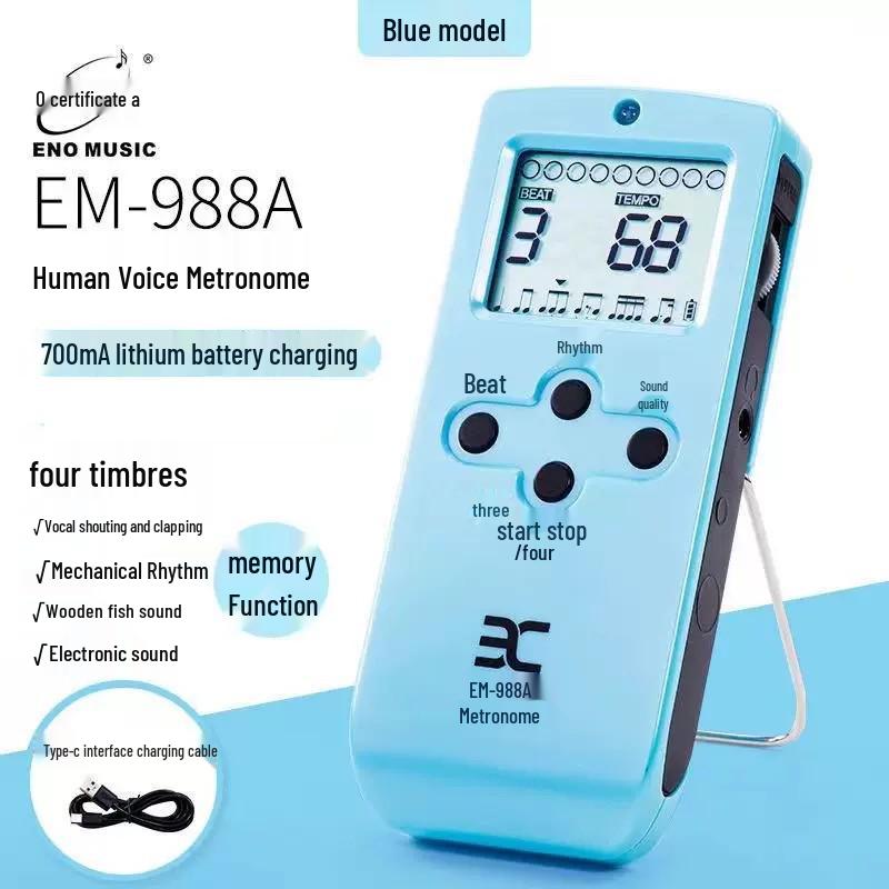 Yinuo 988A Dobíjecí elektronický metronom pro zpěv, kytaru, housle, bicí, klavír a další nástroje.