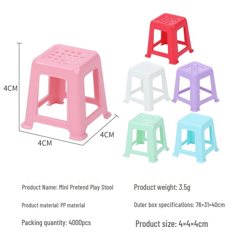 Miniature Dollhouse Chair & Stool Model Figurine - Desktop Decoration Toy.