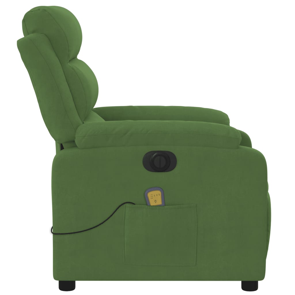Electric Massage Chair Light Green Velvet