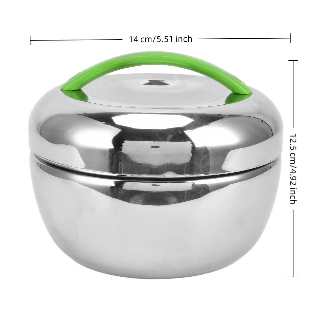 Silver Stainless Steel Food Container 0.8L/1L Thermal Food Container  For Office