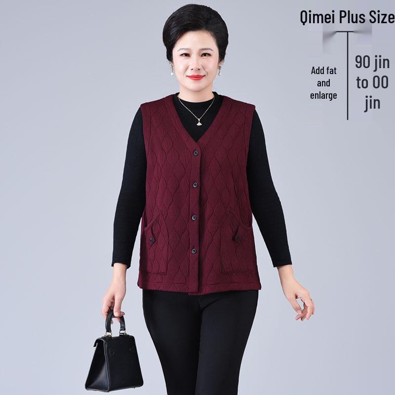 

Весняна мода Весняний вільний жилет великого розміру для жінок середнього та похилого віку 5XL червоний/фіолетовий