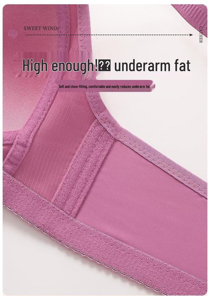 CrossD Plus Size Jacquard Wire-Free Mother's Bra - Elegant Back Support, Sizes 46-52