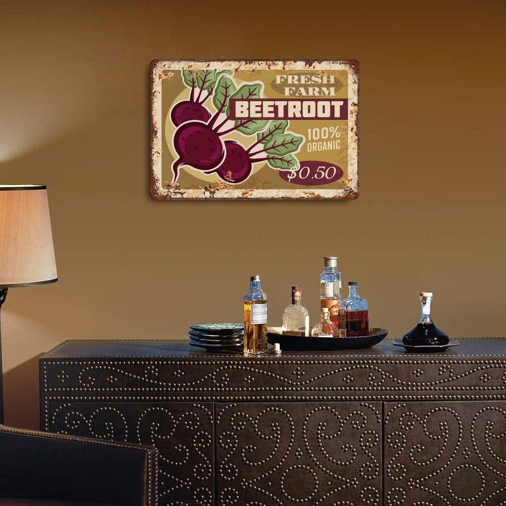 1er-Pack Shabby Rustic Dekor Metallschild, 20×30cm und 30×40cm, Used-Look Wandplakette für Café, Garage oder Lounge