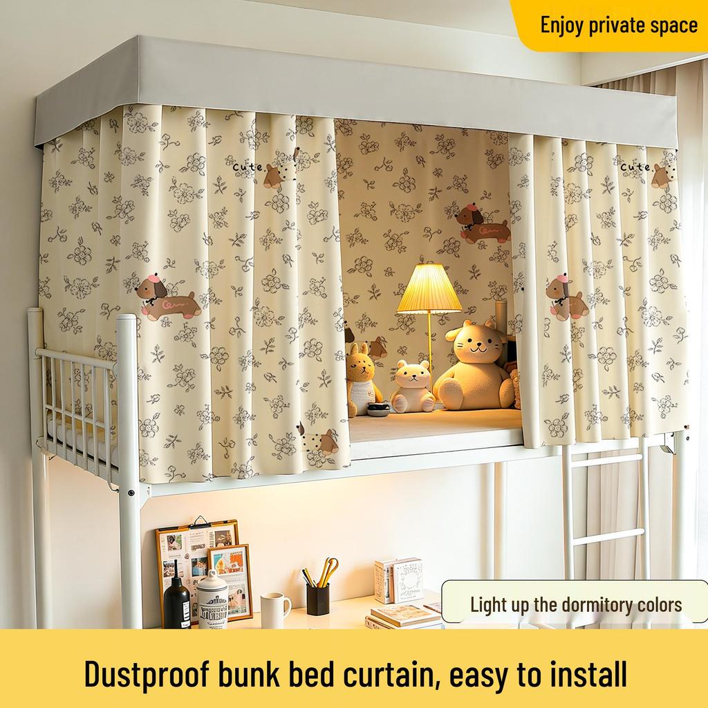 Bright Sun Blackout Dorm Bed Curtains for Students (Upper/Lower Bunk)