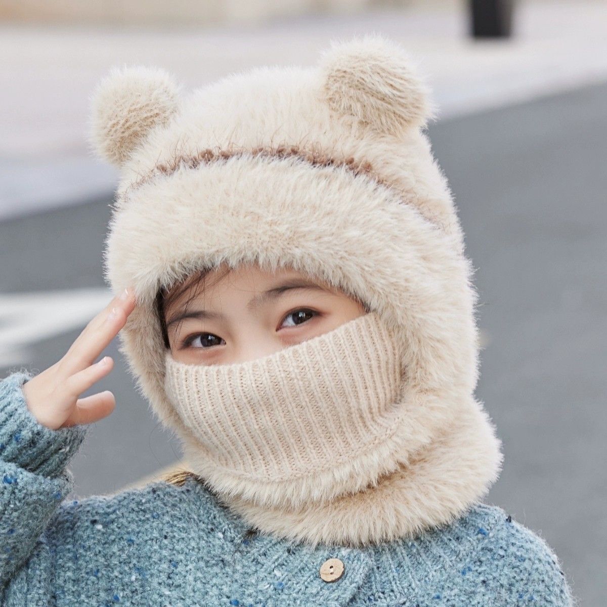 

Шапка-ушанка для новорожденных мальчиков и девочек, зимняя теплая вязаная шапка, шарф One Size