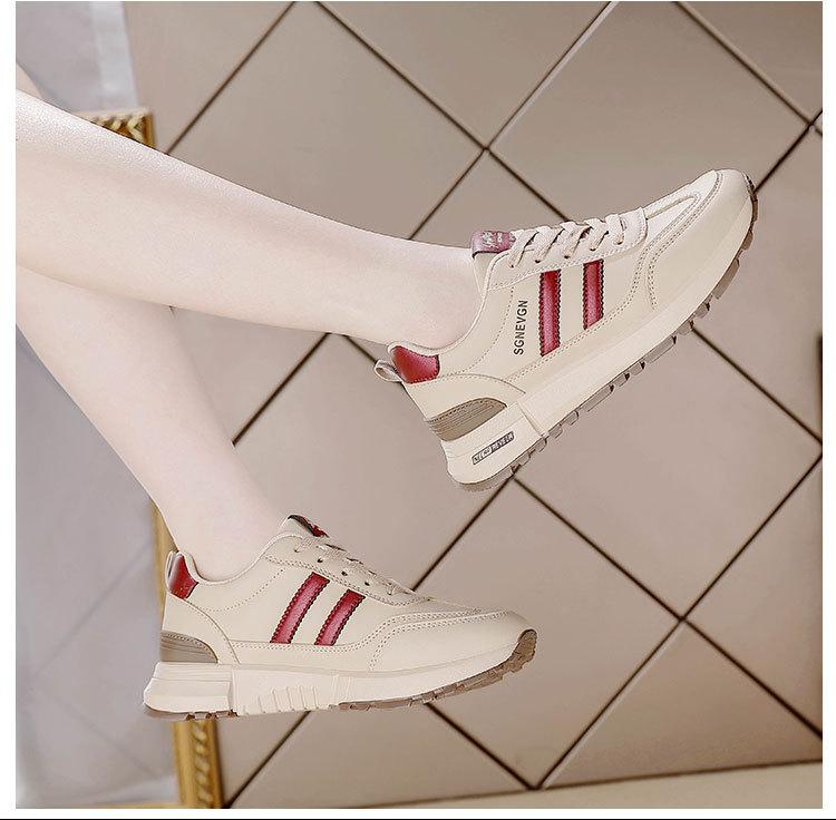 Large Size Broken Size Leather Sneakers Women's Versatile 2025 Spring and Autumn Running Flat Bottom Non-slip Fashion Casual Shoes