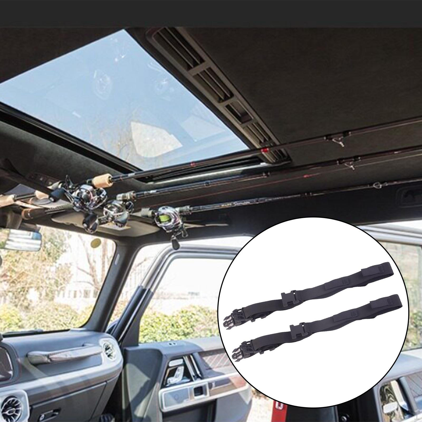 2Pcs Car Fishing Rod Holder Straps, Pole Rack Adjustable, Durability Practical Storage