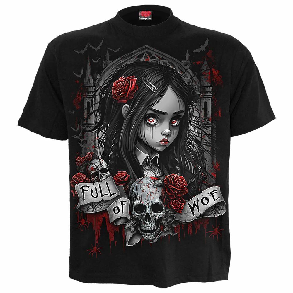 

SPIRAL DIRECT FULL OF WOE Front Print TShirt/Biker/ wbr/ Angel/Rose/Gif wbr/ t/Tattoo/Top Unisex T-Shirt XXL