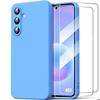 Silikonhülle für Samsung Galaxy A57 5G, Schlanker Weicher Mattschwarzer Schutz - 2 Gehärtete Gläser