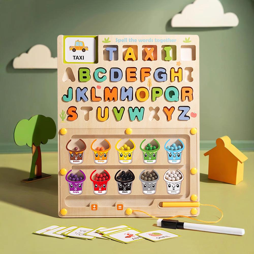 Wooden Magnetic Marble Maze Game for Kids: Educational Toy for Developing Logic and Intelligence