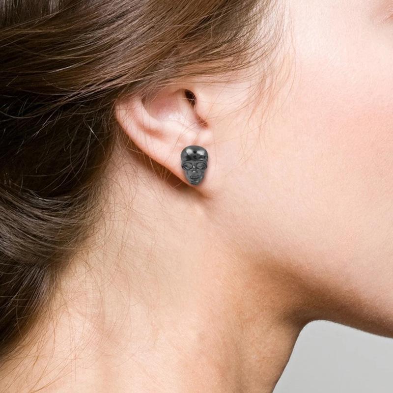Personalized Skull Stud Earrings Ghost Stud Earrings Hip Hop Halloween Retro Dark Style Men's and Women's Earrings