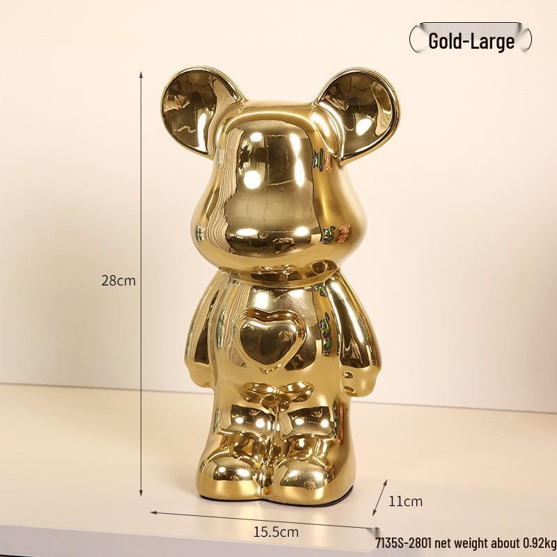 Golden Light Luxury Resin Handicrafts Collection: Ornaments for Office, Living Room, Wine & TV Cabinets