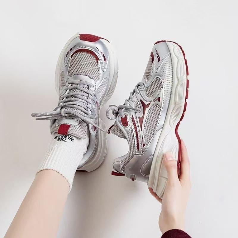 New Thick-soled Heightening Dad Shoes Women's Autumn Casual Versatile Mesh Breathable Sneakers Thin Women's Shoes