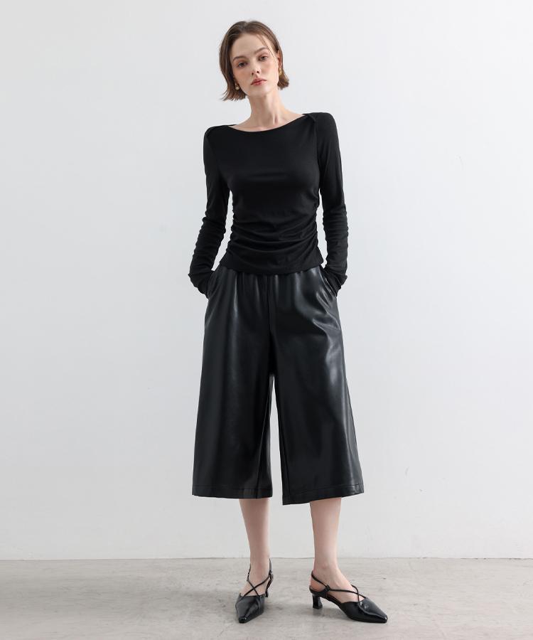 Epelleu Leather Bermuda Pants