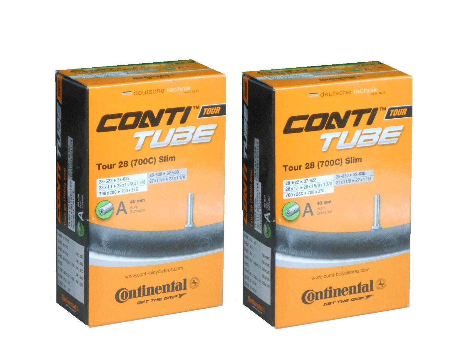 

Set of two Continental Tour28 Slim 700x28/37c tubes, Schrader valve length 40mm, 28-622/37-622 [Parallel Import]