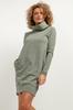 Sweatshirt dress with cowl T376 cappuccino XS