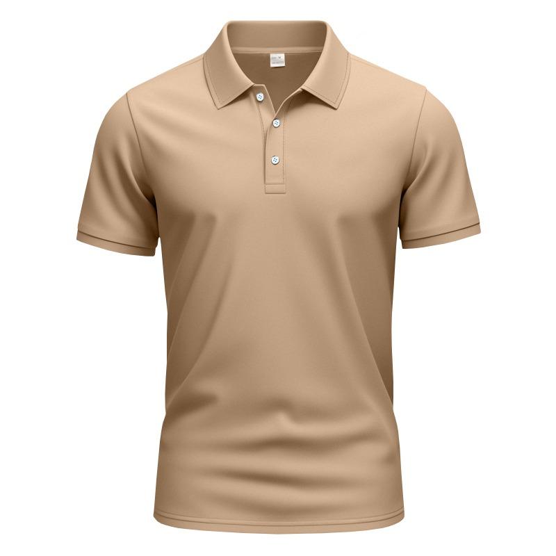 Men American British Style Polo Shirt Slim Fit Short Sleeve Gentleman Summer Casual Solid Color Pullover Tops
