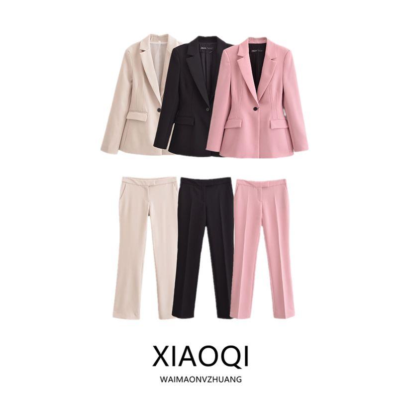 Fashion Style 2024 Fall and Winter New Women's Clothing Long Sleeves Lapel Silm Casual Suit Jacket Pants 8616595