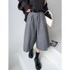 Ju Zhi Early Autumn Plaid Wool Wide-Leg Retro Houndstooth Pants