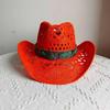 Men's and Women's Beach Hats Breathable Western Cowboy Straw Hats Fashionable Wide Brim Sun Hats Cowboy Hats