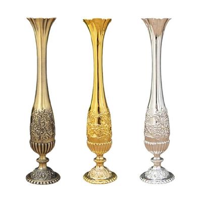 Elegant Engraved Metal Vases Narrow Neck Bud Vases For Flower Arrangements And Living Room Room Styling Wedding Gift